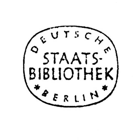 Staatsbibliothek zu Berlin Stiftung Preußischer Kulturbesitz, Besitzstempel der Deutschen Staatsbibliothek Berlin 1954 - 1991