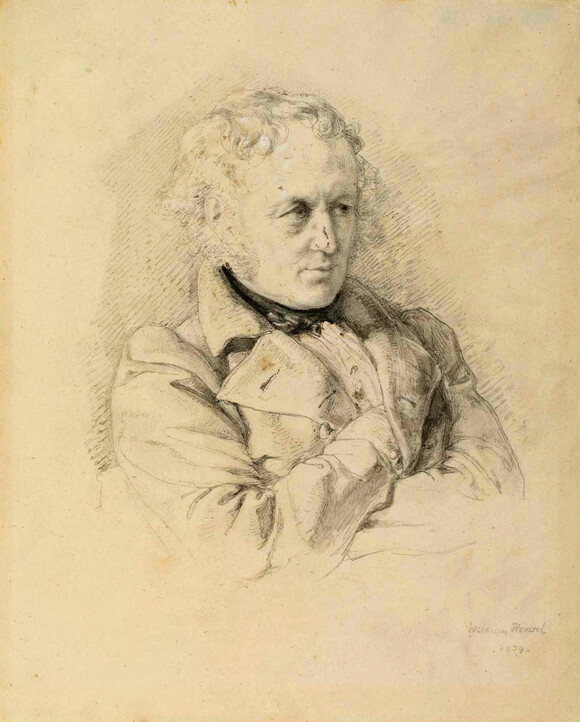 Abraham Mendelssohn Bartholdy. Porträtzeichnung von Wilhelm Hensel, 1834 (MA BA 334) 