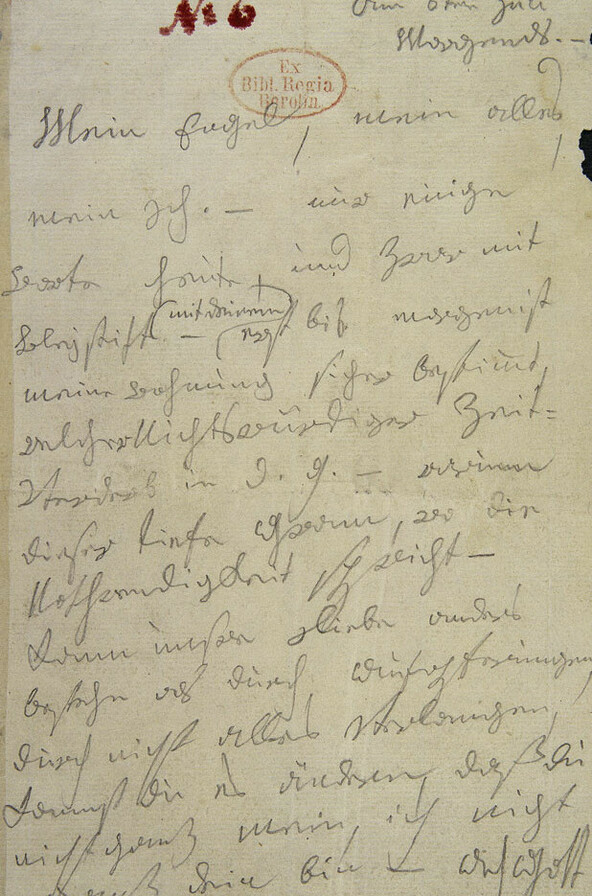 Bild zeigt: Erste Seite des Briefes an die "Unsterbliche Geliebte" (Mus.ep. L. v. Beethoven 127)