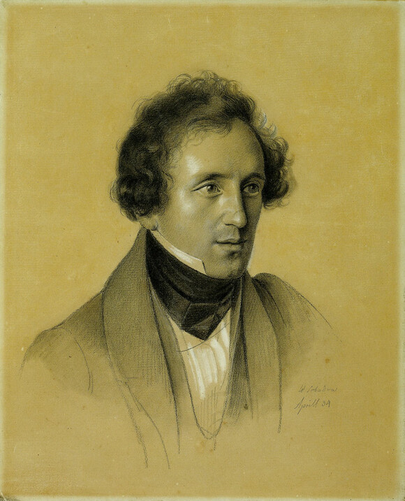 Bild zeigt: Felix Mendelssohn Bartholdy. Zeichnung von Wilhelm Schadow, 1834 (MA BA 135)
