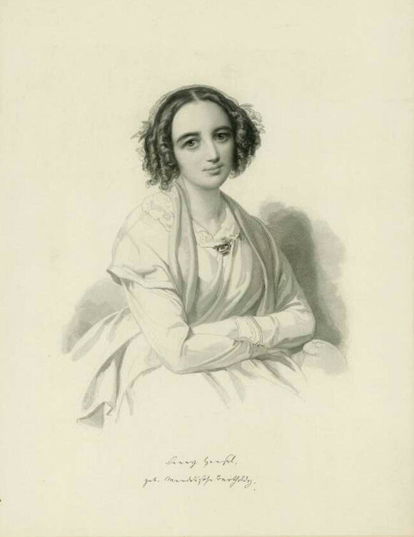 Fanny Hensel. Porträtstich von Eduard Mandel nach einer Zeichnung von Wilhelm Hensel, nach 1847 (MA BA 44)