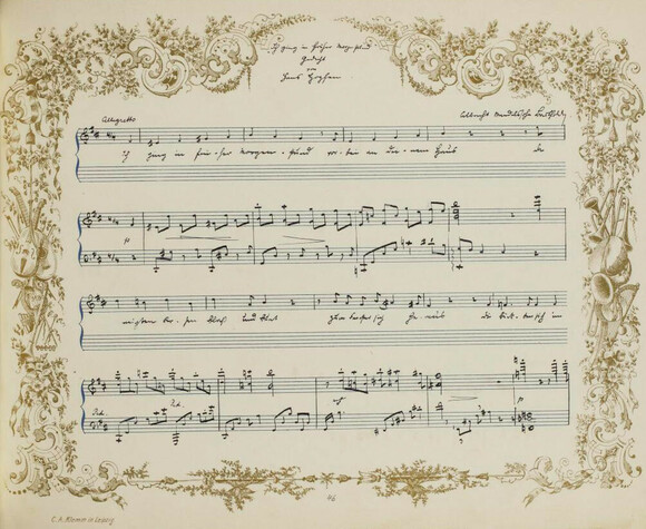 Albrecht Mendelssohn Bartholdy: Ich ging in früher Morgenstund. Autographe Reinschrift im Album für Marie Wach (MA Nachl. 2,45, S. 46) 