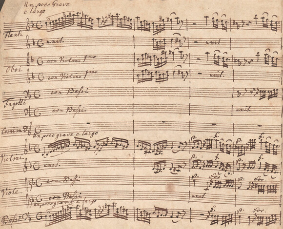 Georg Benda: Medea, Fassung Mannheim 1784, Autograph der ersten Notenseite (Mus.ms.autogr. Benda, G. 1)