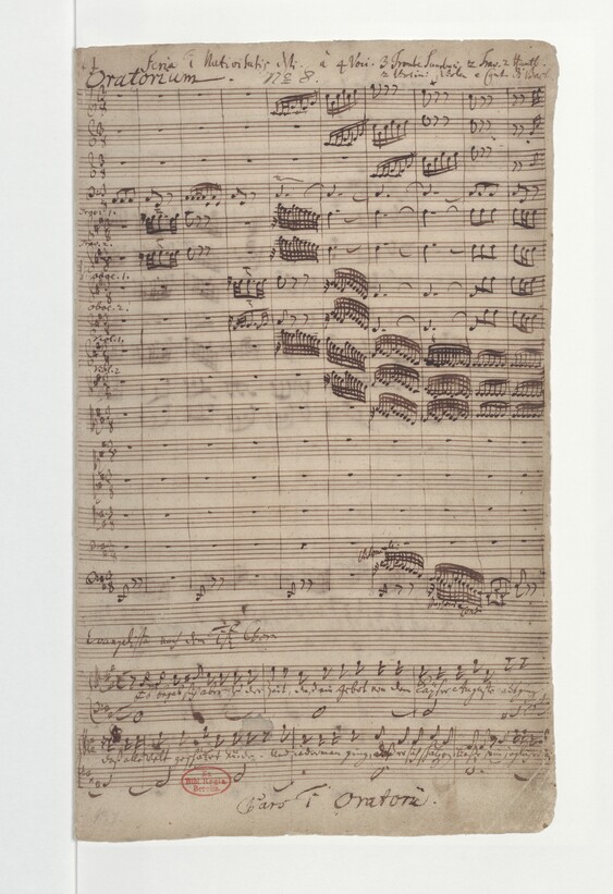 Weihnachtsoratorium, Autograph der ersten Seite (Mus.ms. Bach P 32)