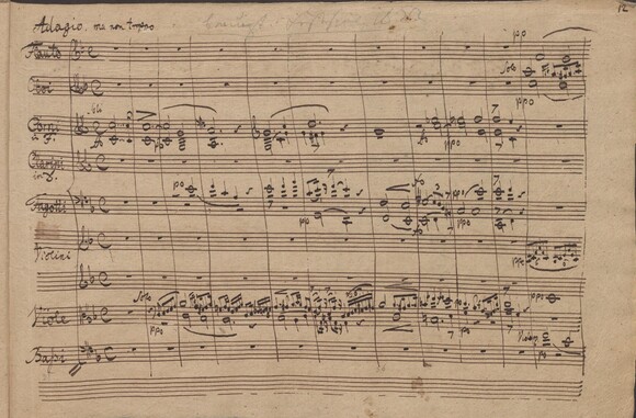 Beginn des II. Satzes Adagio ma non troppo (Carl Maria von Weber, Sinfonie Nr. 2 C-Dur WeV M.3)