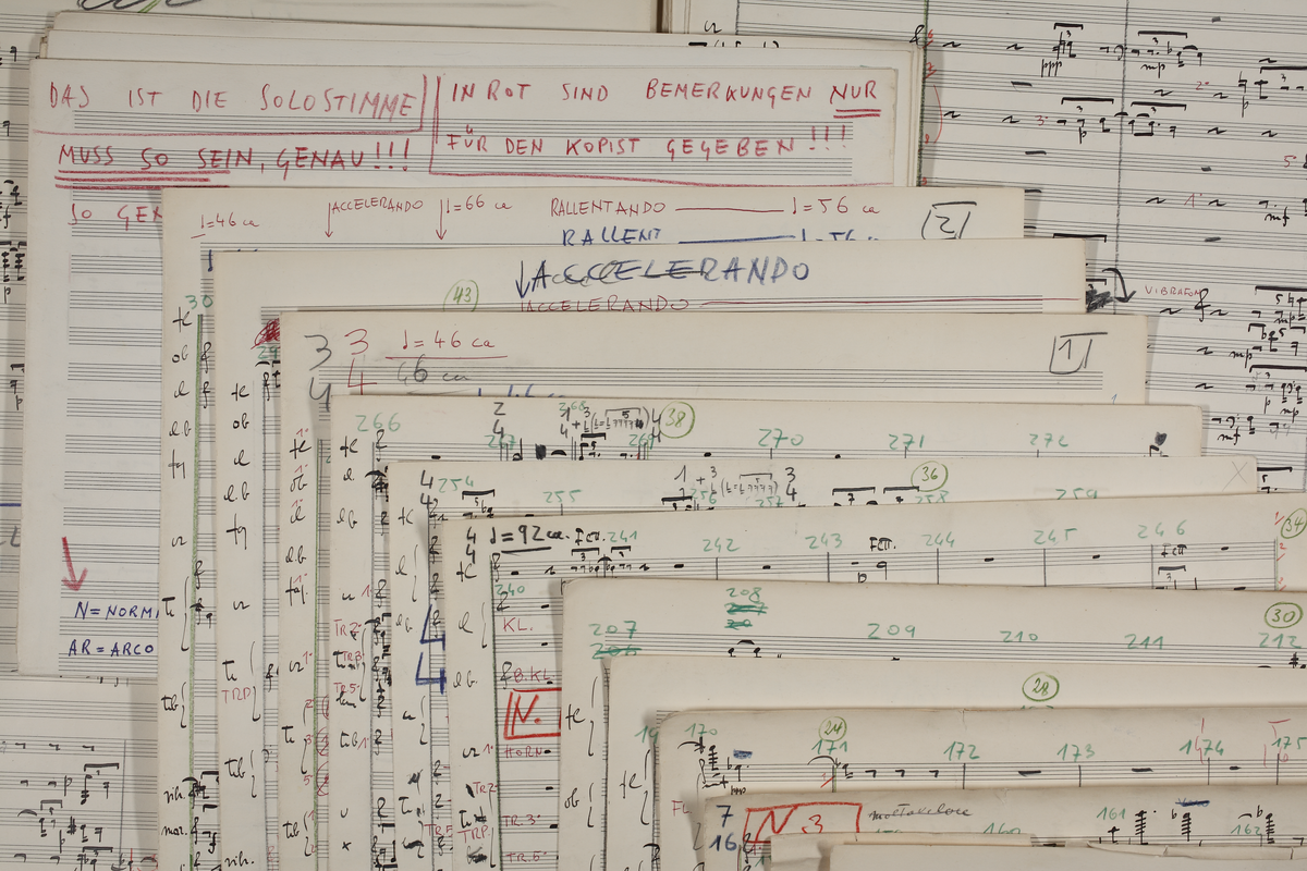 Luigi Nono: Varianti. Musica per violino solo, archi e legni. Autograph, 1957