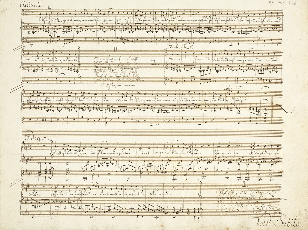 Felix Mendelssohn Bartholdy: Lied „Seltsam, Mutter, geht es mir“ MWV K 21. Autographe Reinschrift, um 1825 (55 MS 156)