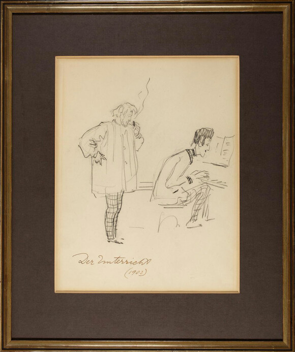 Ferruccio Busoni, Der Unterricht (Busoni mit seinem Schüler Michael von Zadora), Zeichnung, 1903 Signatur: 55 P 120