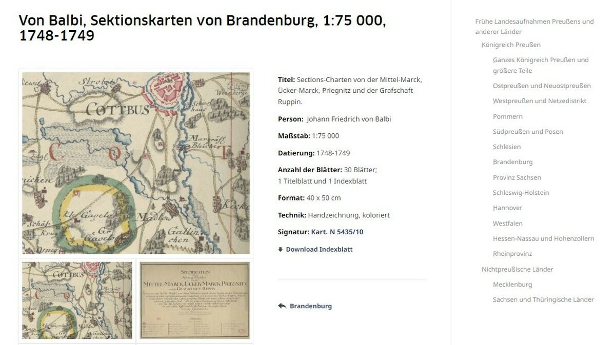 Slide 2: Website of the map series 'von Balbi' with (hyperlink)