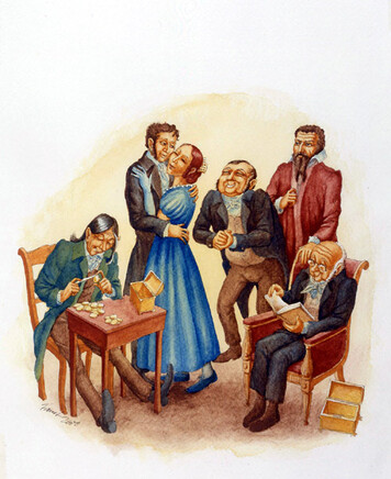Die Brautwahl Die Brautwahl - Aquarell von Steffen Faust