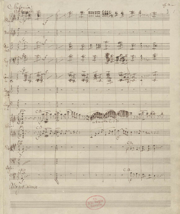 Felix Mendelssohn Bartholdy: Sinfonie A-Dur op. 90 MWV N 16 (Italienische Sinfonie). Autograph, 1833 (Mus.ms.autogr. Mendelssohn Bartholdy, F. 27) 
