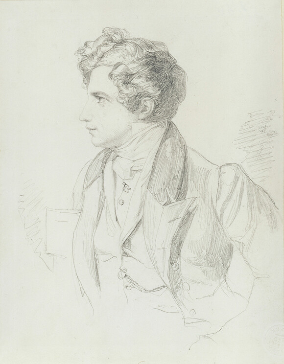 Paul Mendelssohn Bartholdy. Porträtzeichnung von Wilhelm Hensel, 1829 (Staatliche Museen zu Berlin, Kupferstichkabinett) 