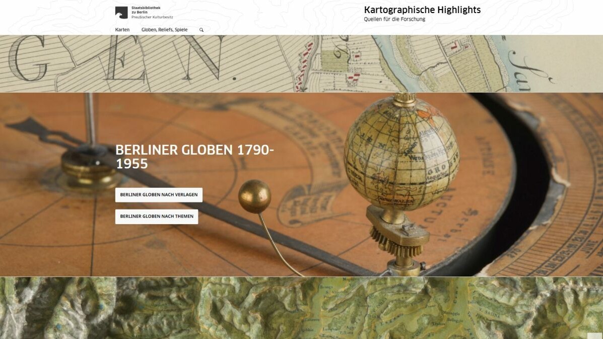 Slide 1: Image of the homepage of the cartographic highlights (with hyperlink)