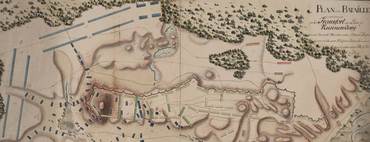 Kriegskarte der Schlacht bei Kunersdorf (Ausschnitt)
