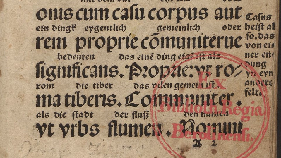 Aelius Donatus: PArtes orationis … Que: Nomen… wie vil seint acht  welche der nam… 1531