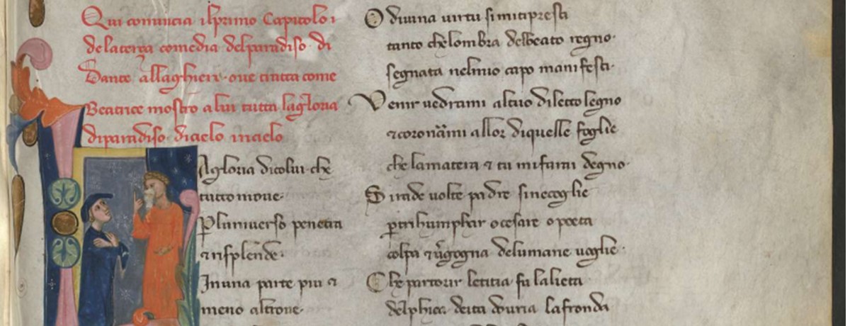 Part of the manuscript: Dante - La divina commedia