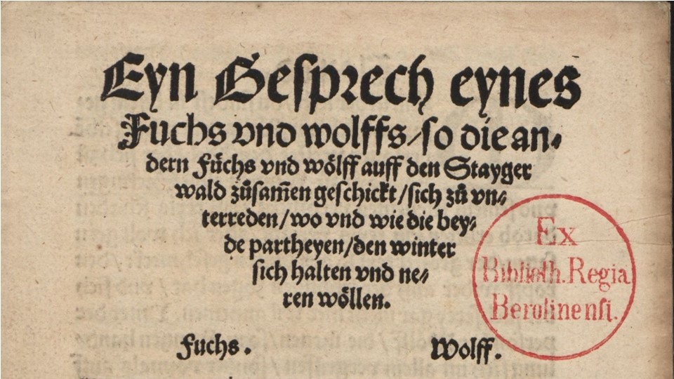 Eyn Gesprech eynes|| Fuchs vnd wolffs. 1524