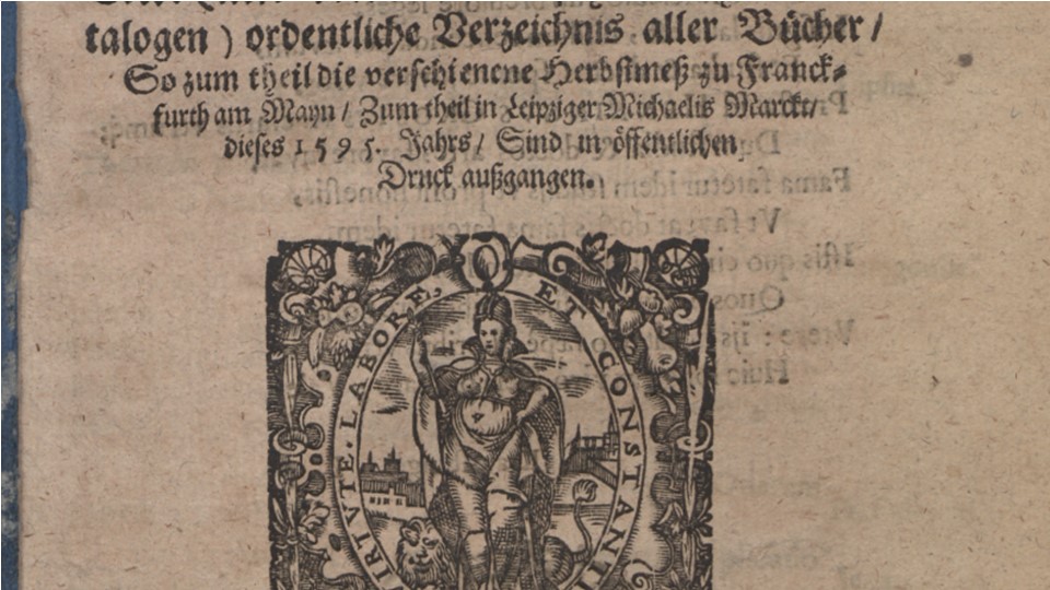 CATALOGVS NOVVS || … ordentliche Verzeichnis aller Bücher/… Eisleben 1595
