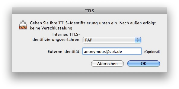 Mac 10.5 TTLS Einstellungen