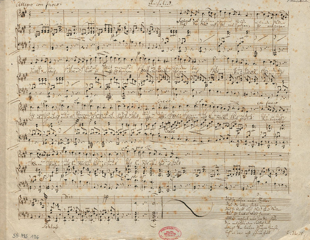 Felix Mendelssohn Bartholdy: Reiselied op. 19[a] Nr. 6 / MWV K 65 (55 MS 196)