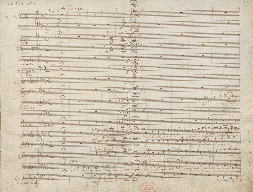 Carl Maria von Weber: Der erste Ton WeV B.2, autographes Fragment (55 MS 207)