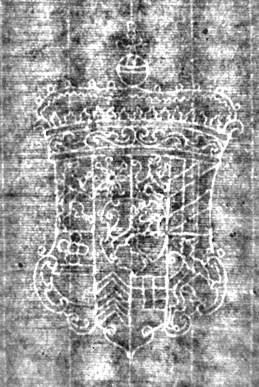 Wasserzeichen aus Mus.ms.autogr. Bodinus, J. 1 N in Thermographieaufnahme