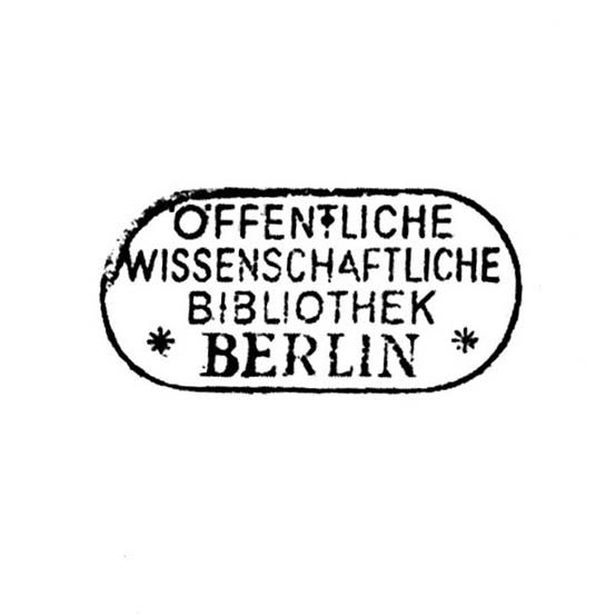 Staatsbibliothek zu Berlin Stiftung Preußischer Kulturbesitz, Besitzstempel der Öffentlichen Wissenschaftlichen Bibliothek Berlin ca. 1945 - 1953